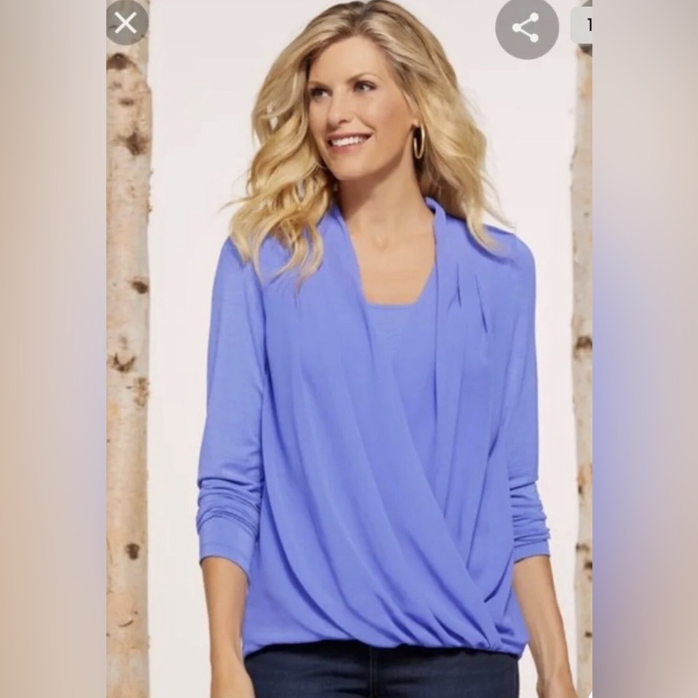 Soft Surroundings Anouk Top Blouse - Periwinkle